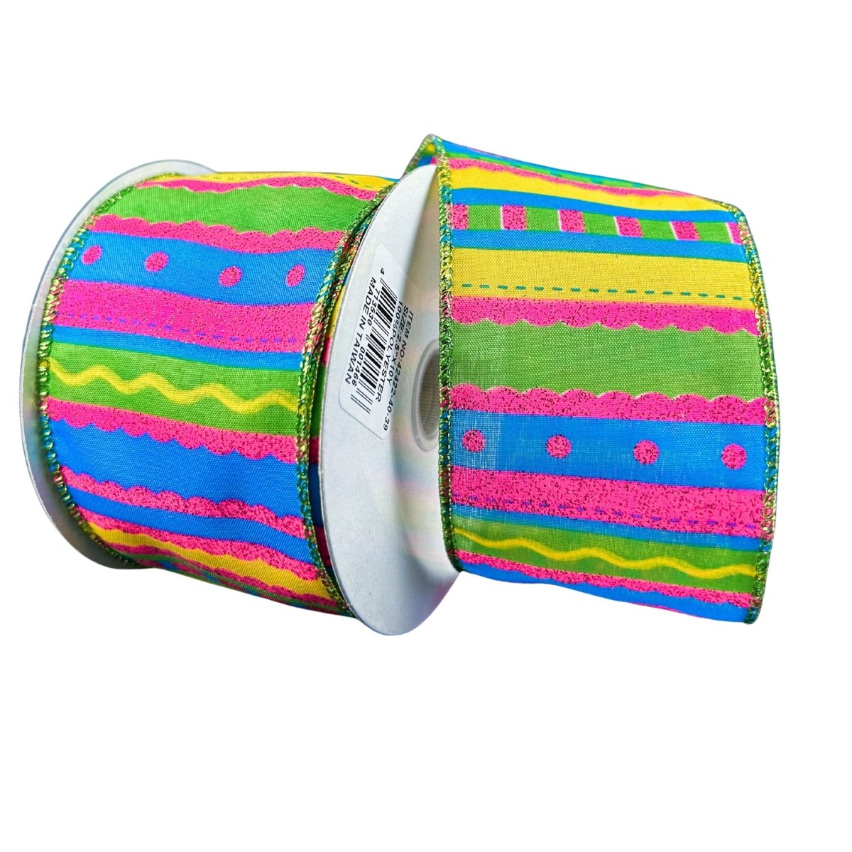 Shop For 2.5" Glitter Fun Satin Stripe Ribbon: Multi (10 Yards)