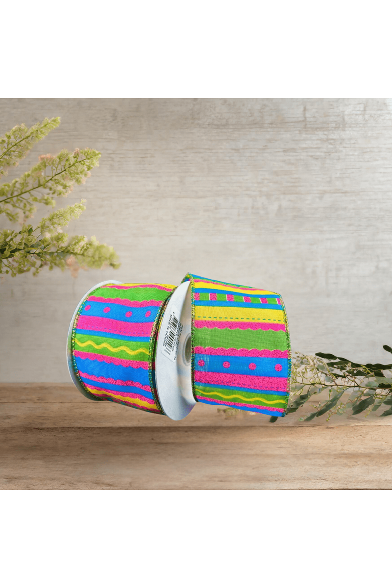 Shop For 2.5" Glitter Fun Satin Stripe Ribbon: Multi (10 Yards)