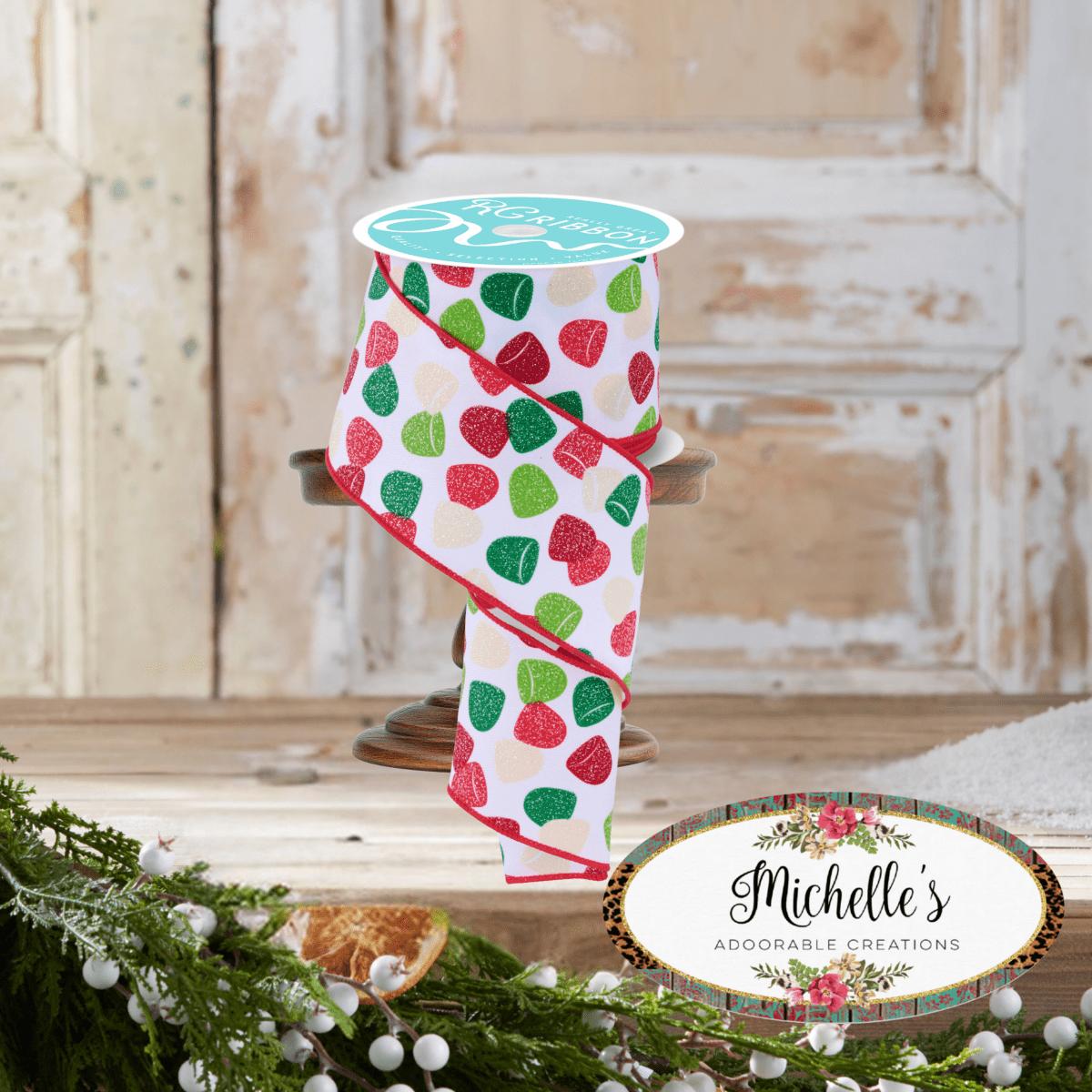 Shop For 2.5" Glitter Gumdrop Ribbon: Primary (10 Yards)