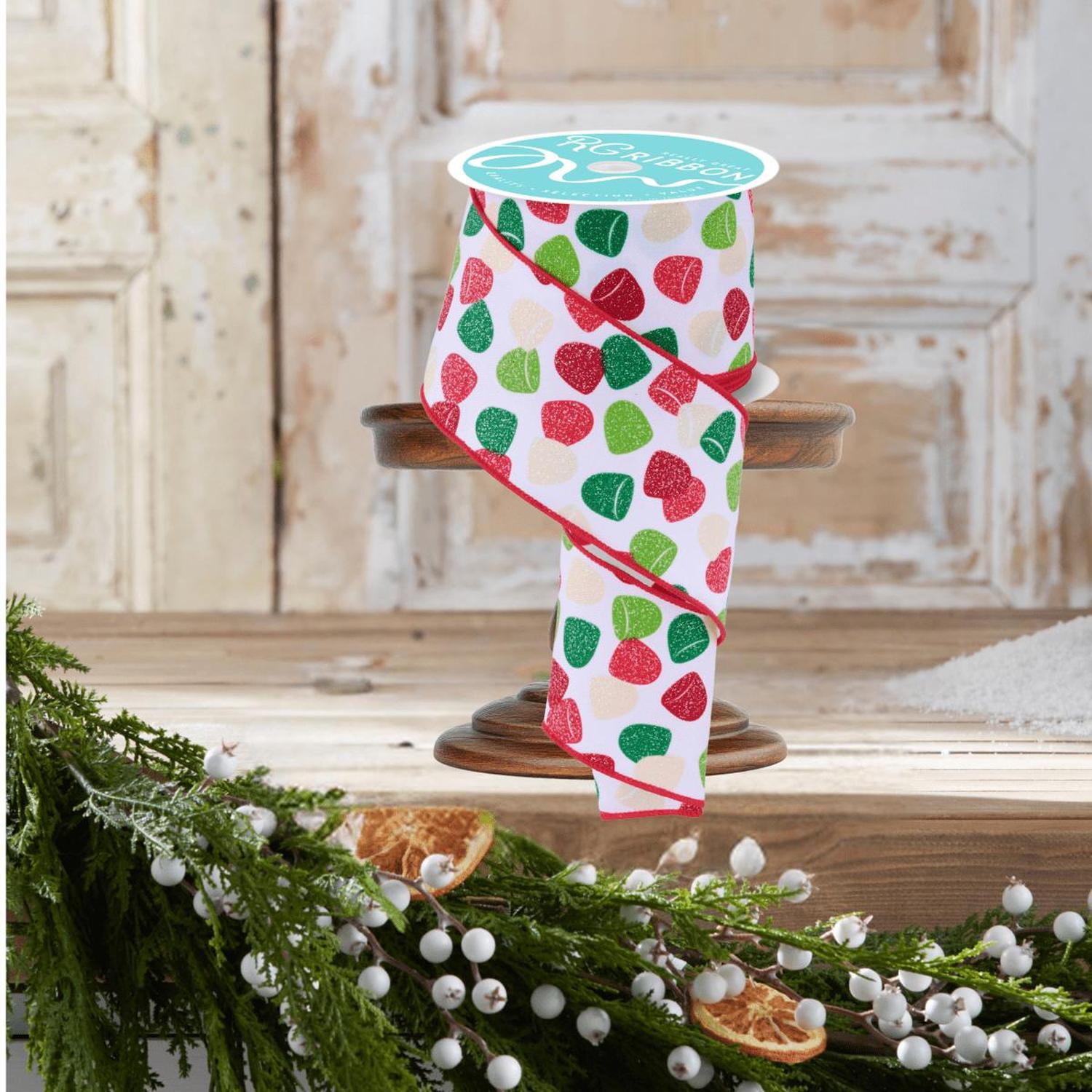 Shop For 2.5" Glitter Gumdrop Ribbon: Primary (10 Yards)