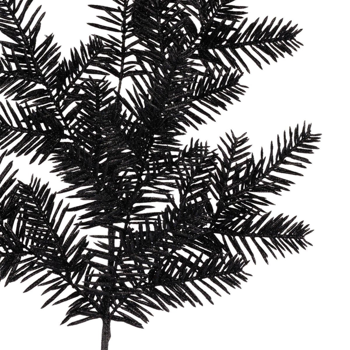Shop For 25" Glitter Hemlock Spray: Black
