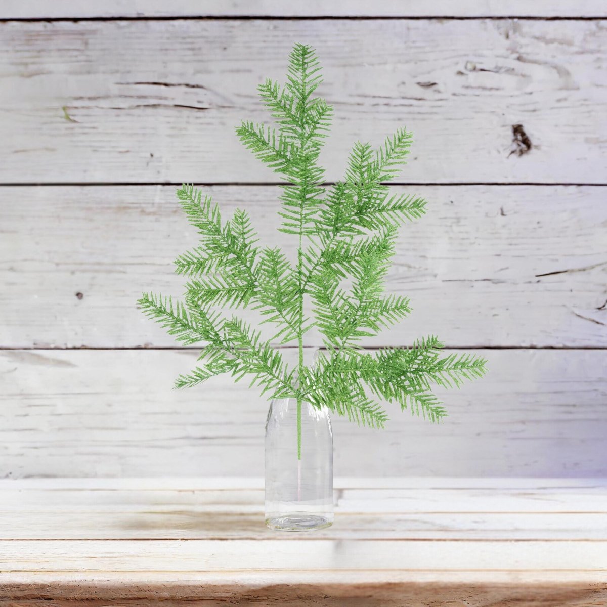 Shop For 25" Glitter Hemlock Spray: Lime Green