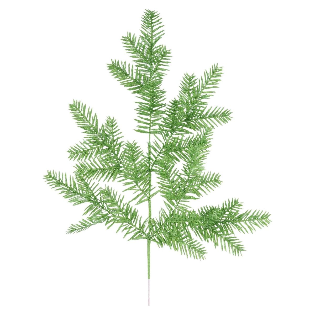 Shop For 25" Glitter Hemlock Spray: Lime Green
