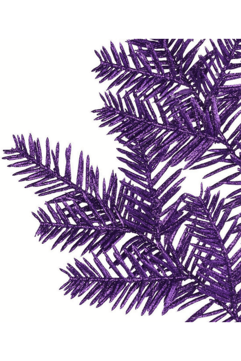 Shop For 25" Glitter Hemlock Spray: Purple