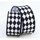 Shop For 2.5" Glitter Jester Diamond Ribbon: Black & White (10 Yards)