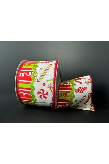 Shop For 2.5" Glitter Loopy Ric Rac Ribbon: Lime, Red, White (10 Yards) at Michelle's aDOORable Creations