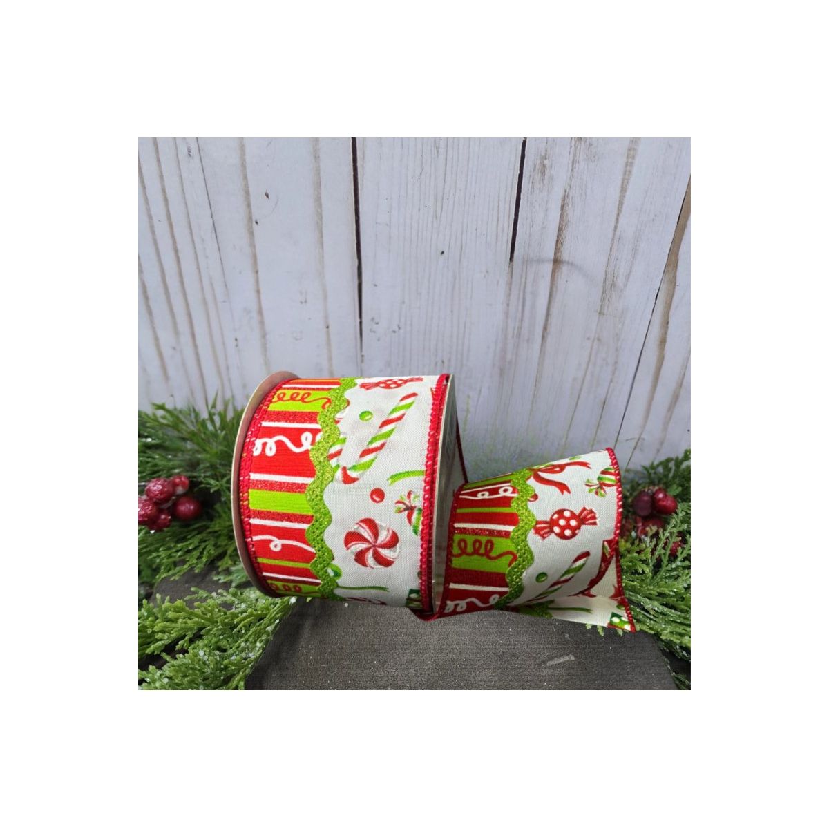 Shop For 2.5" Glitter Loopy Ric Rac Ribbon: Lime, Red, White