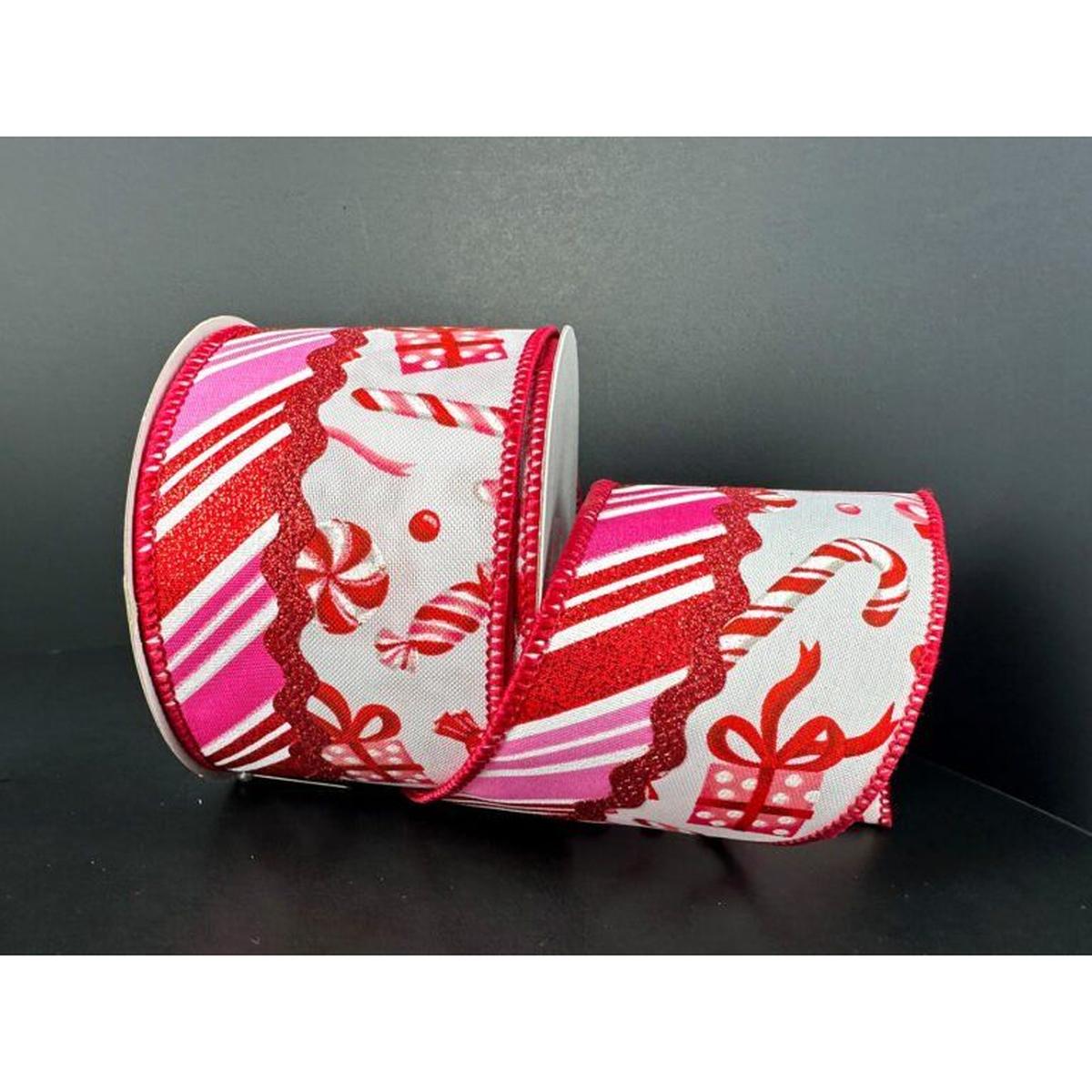 Shop For 2.5" Glitter Loopy Ric Rac Ribbon: Red, Pink and White (10 Yards) at Michelle's aDOORable Creations