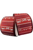 Shop For 2.5" Glitter Loopy Stripes Ribbon: Dark Red & White (10 Yards) 76413 - 40 - 10