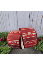 Shop For 2.5" Glitter Loopy Stripes Ribbon: Dark Red & White