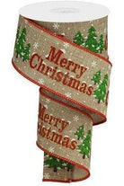 Shop For 2.5" Glitter Merry Christmas Ribbon: Natural (10 Yards)