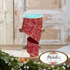 Shop For 2.5" Glitter Mini Leaf Vines Ribbon: Wine/Gold (10 Yards)