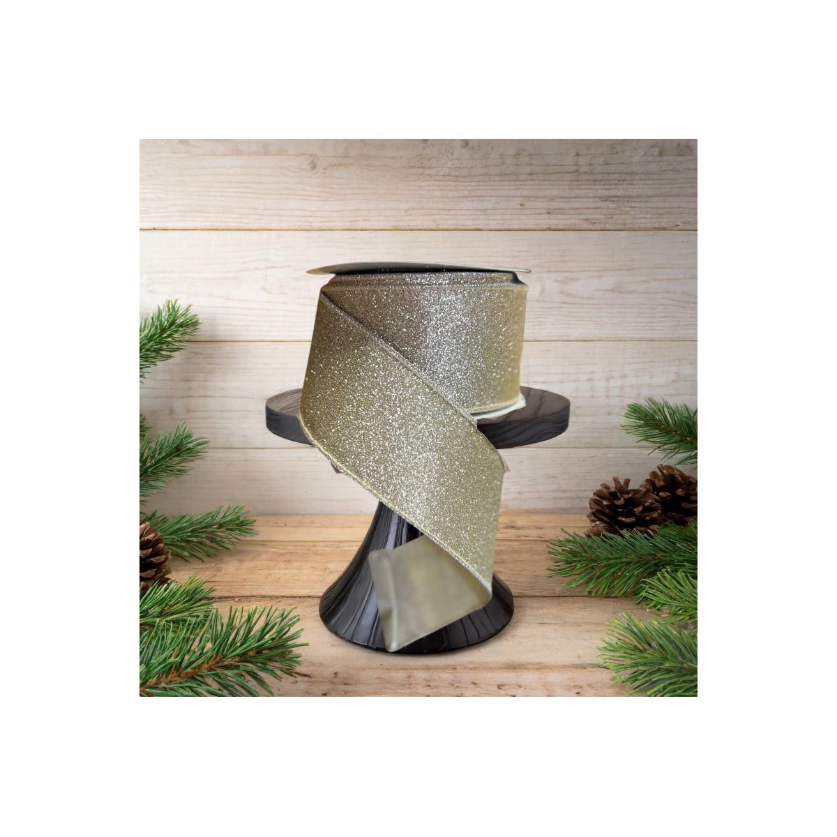 Shop For 2.5" Glitter Ribbon: Gold (10 Yards)