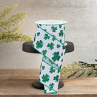 Shop For 2.5" Glitter Shamrocks Ribbon: White (10 Yards)