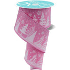 2.5" Glitter Snowflake Tree Ribbon: Pink (10 Yards)