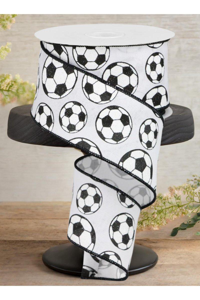 Shop For 2.5" Glitter Soccer Ball Ribbon: White (10 Yards) (Copy)