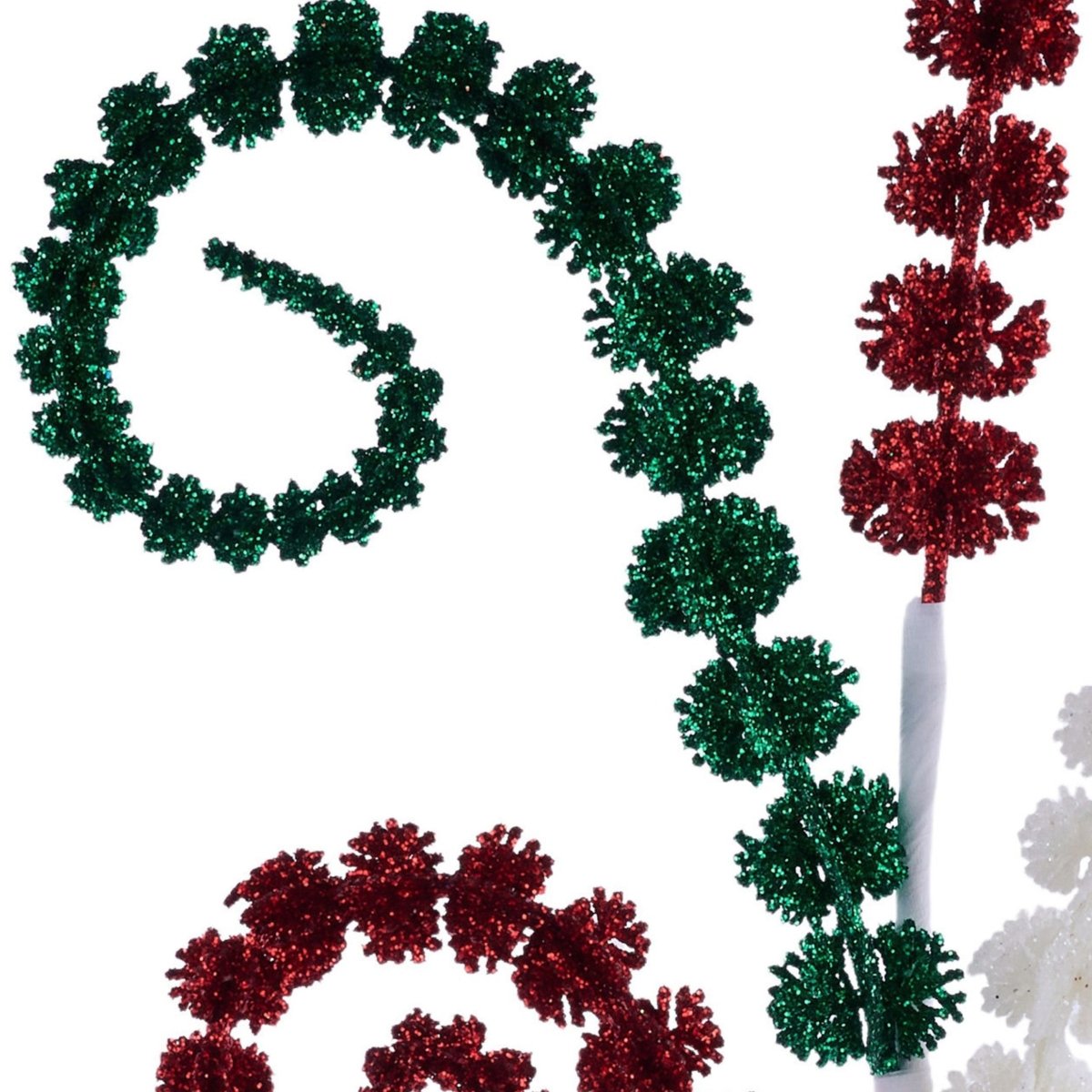 Shop For 25" Glitter Spike Coil Spray: Red/Green