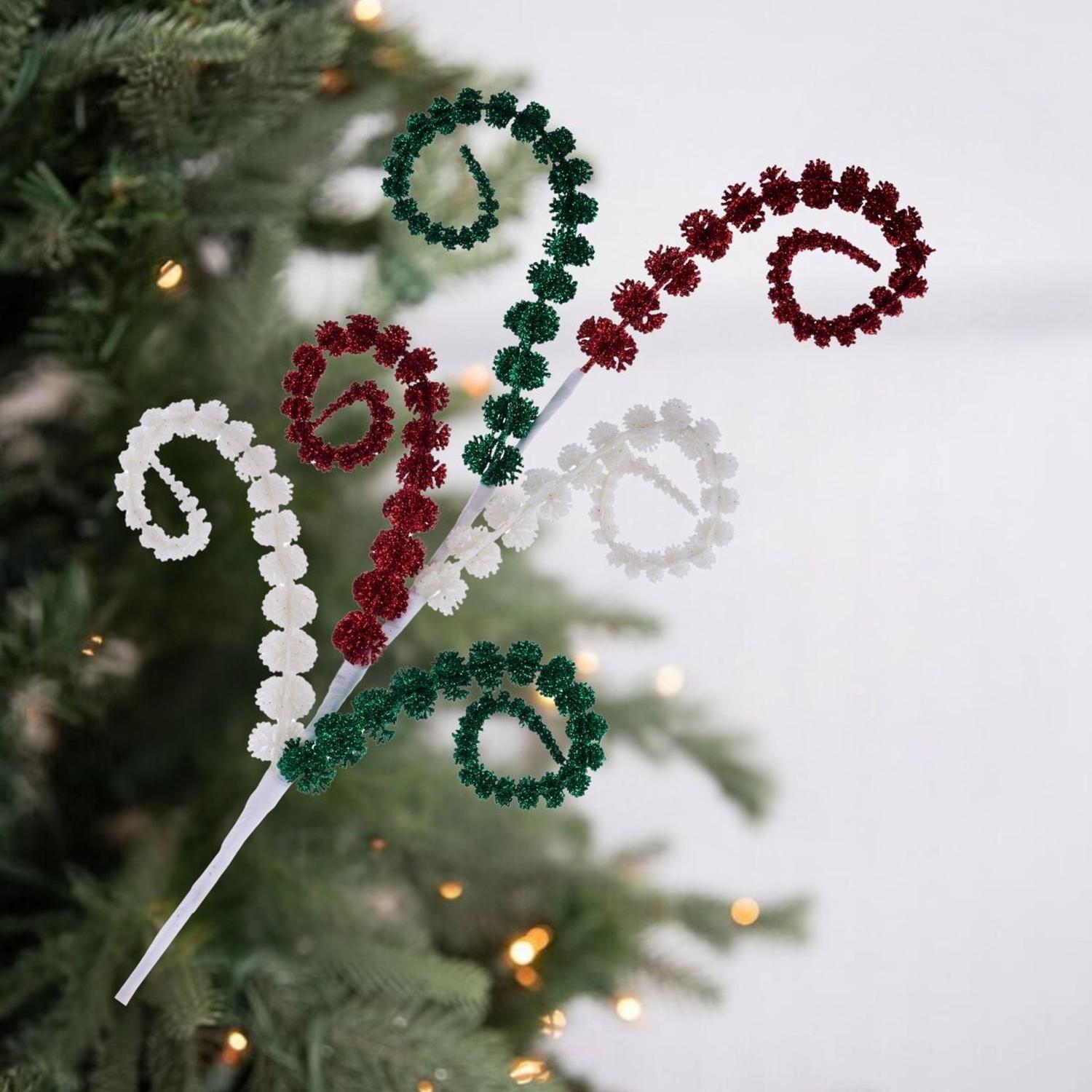 Shop For 25" Glitter Spike Coil Spray: Red/Green