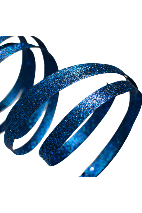 Shop For 25" Glitter Spiral Ribbon Spray: Midnight Blue