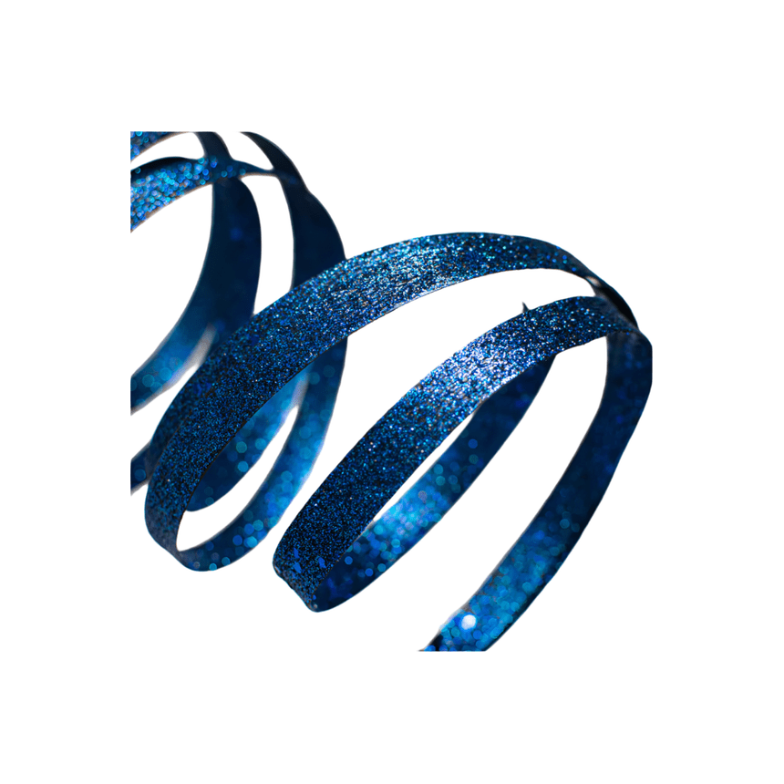 Shop For 25" Glitter Spiral Ribbon Spray: Midnight Blue