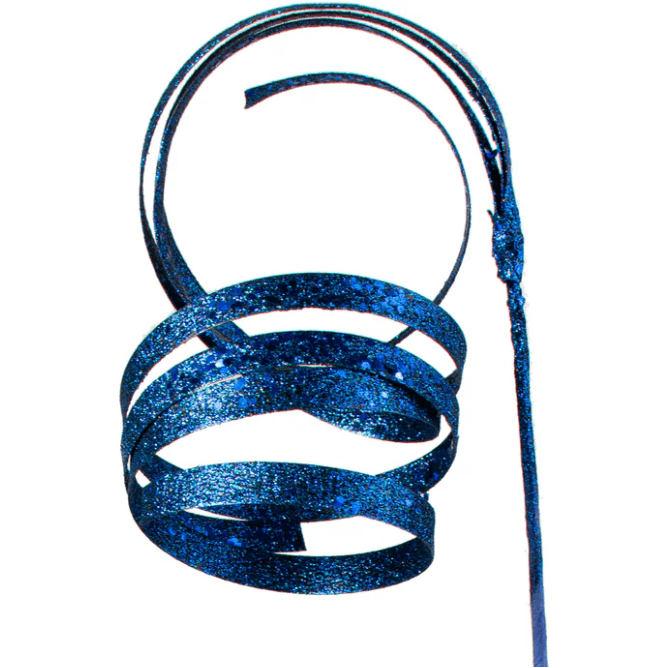 Shop For 25" Glitter Spiral Ribbon Spray: Midnight Blue