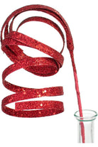 Shop For 25" Glitter Spiral Ribbon Spray: Red