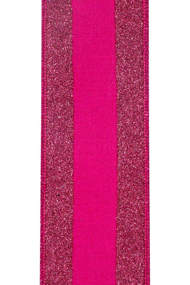 Shop For 2.5" Glitter Stripe Dupioni Ribbon: Fuchsia (5 Yards)