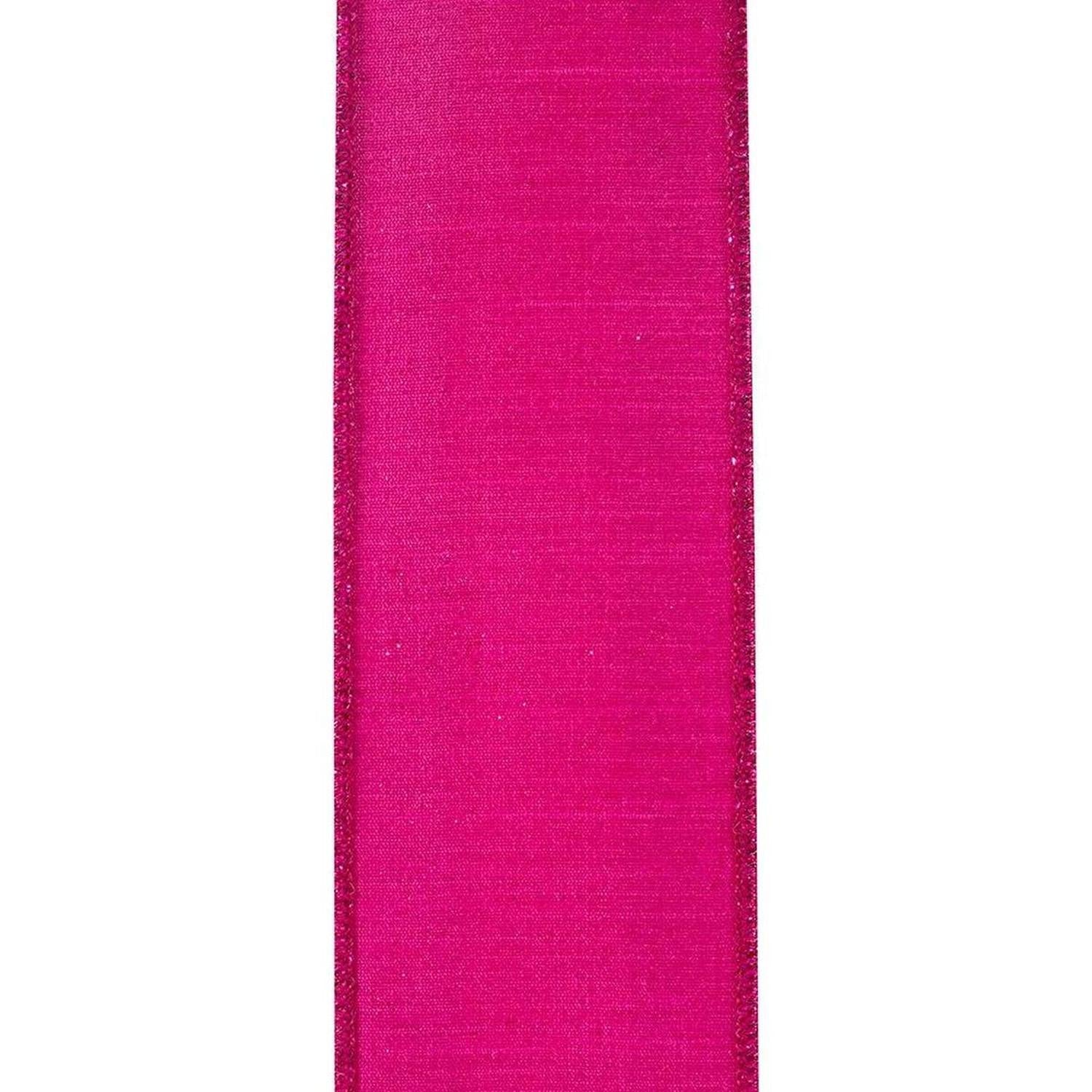 2.5" Glitter Stripe Dupioni Ribbon: Fuchsia (5 Yards)