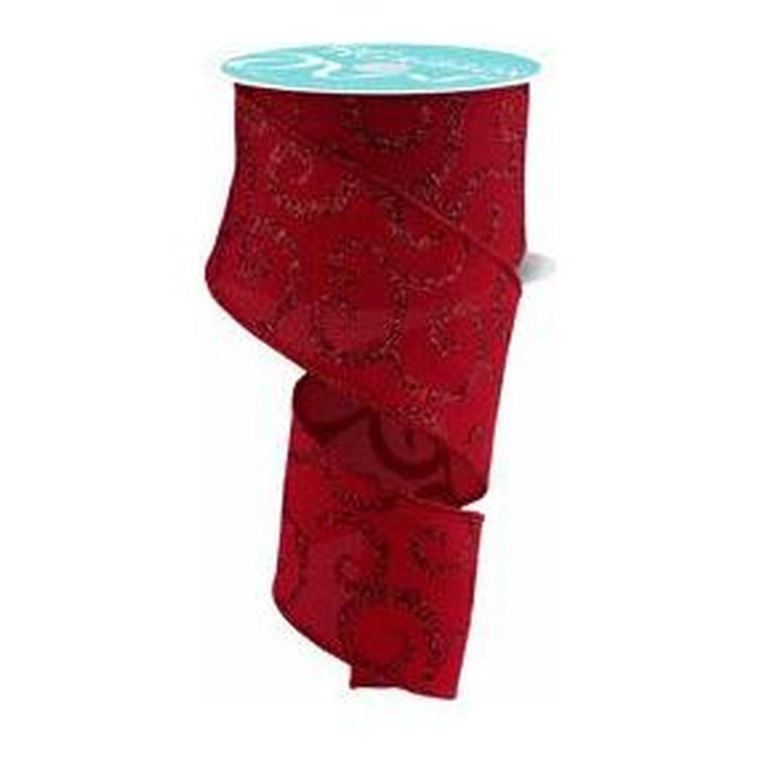 Shop For 2.5" Glitter Swirl Ribbon: Red (10 Yards)