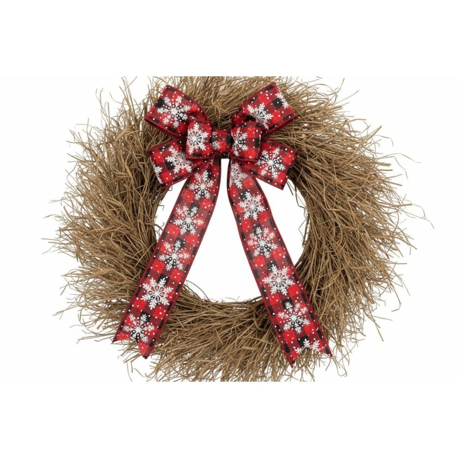Shop For 2.5" Glittered Snowflakes Ribbon: Buffalo Plaid (10 Yards)