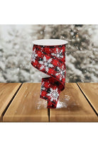 Shop For 2.5" Glittered Snowflakes Ribbon: Buffalo Plaid (10 Yards) at Michelle's aDOORable Creations