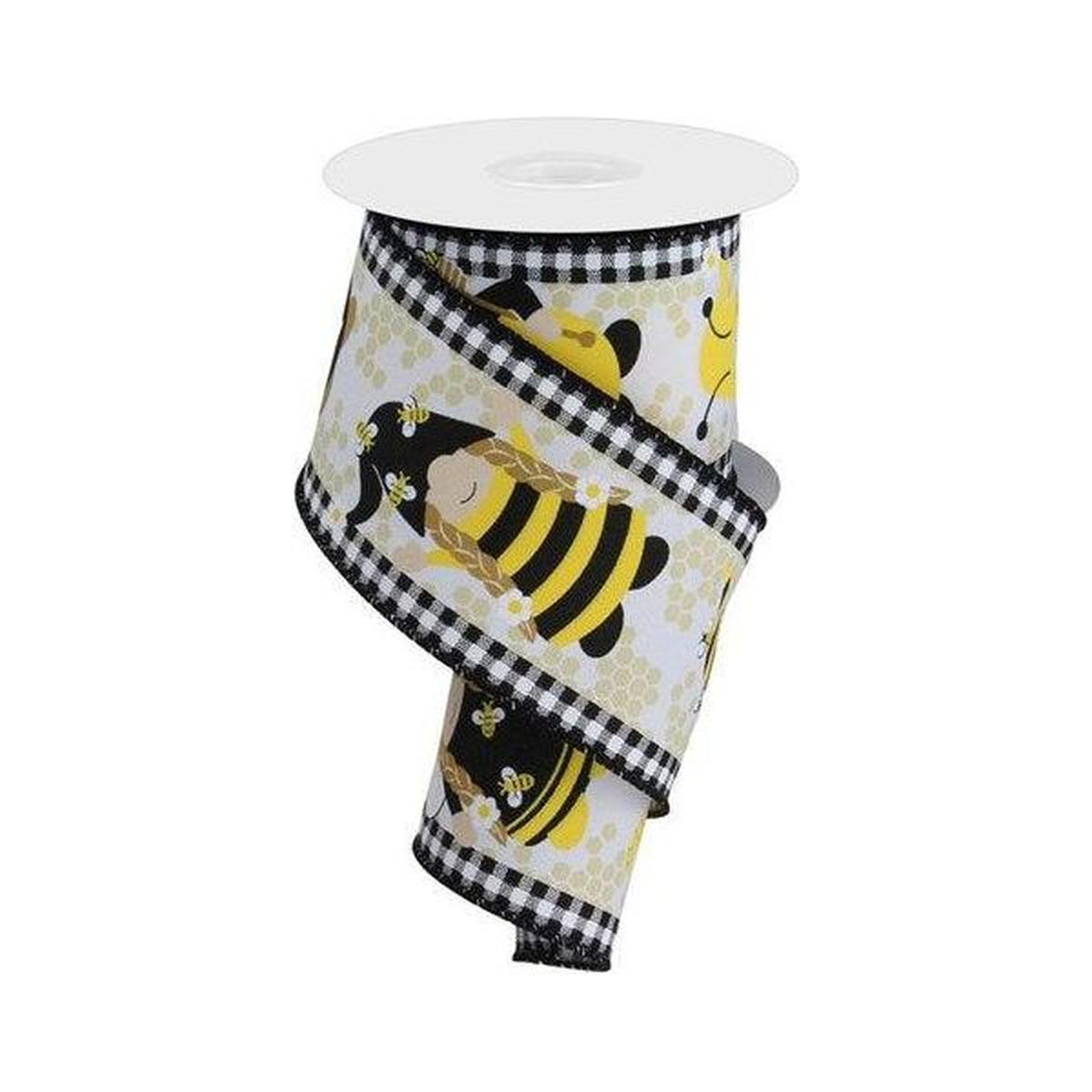 Shop For 2.5" Gnome Bumble Bee Ribbon: White (10 Yards)