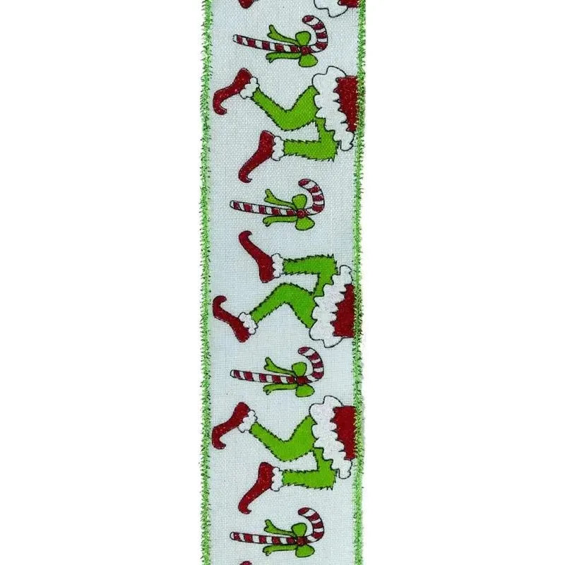 Shop For 2.5" Green Monster Legs Ribbon: Lime Green (10 Yards)