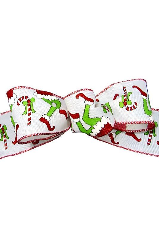 Shop For 2.5" Green Monster Legs Ribbon: Red (10 Yards) at Michelle's aDOORable Creations