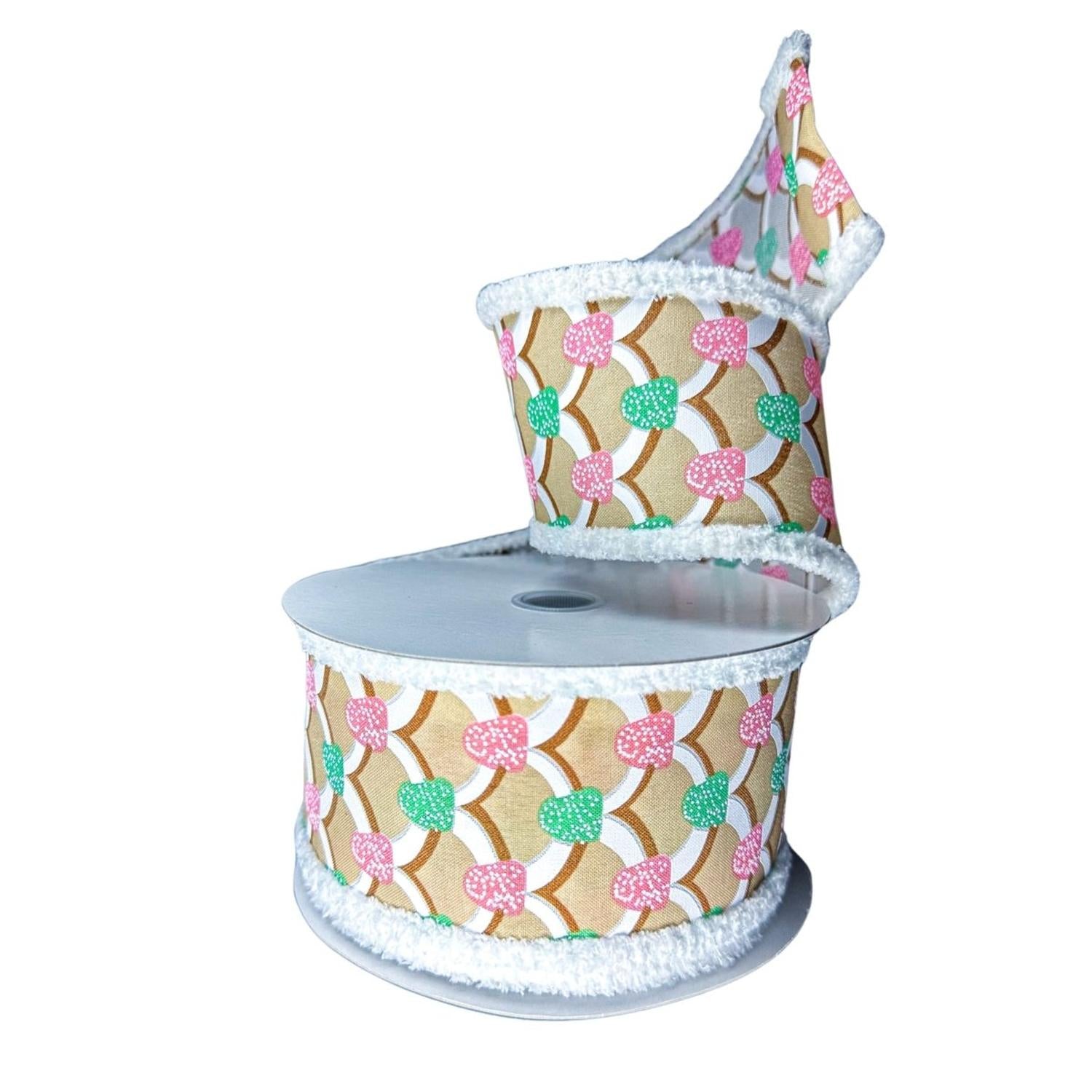 2.5" Gumdrop Gingerbread Roof Drift Ribbon: Pastel (10 Yards)
