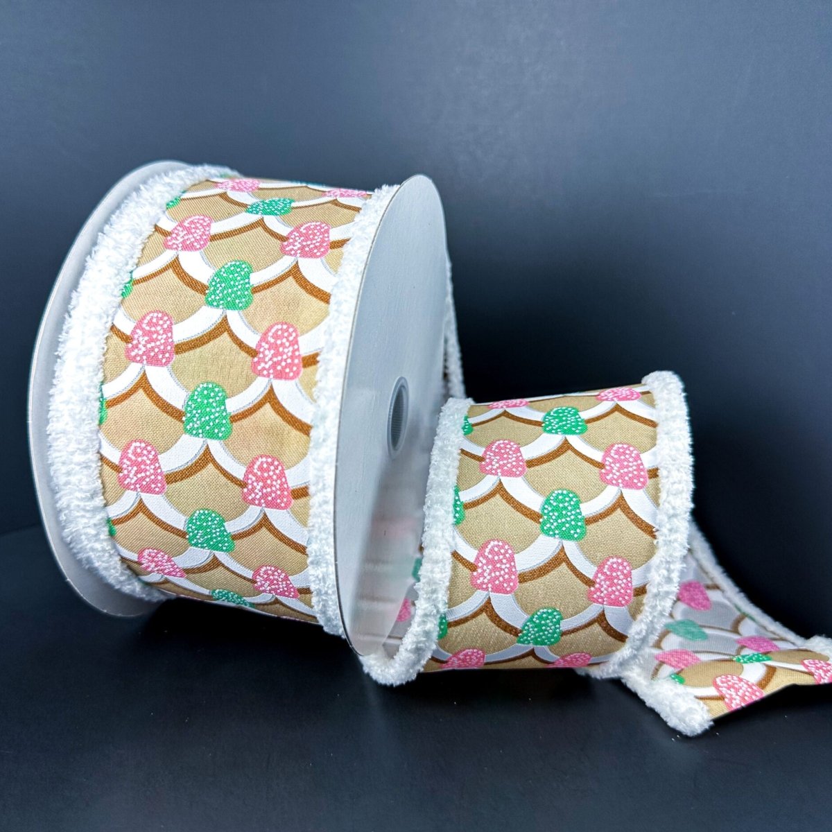 Shop For 2.5" Gumdrop Gingerbread Roof Drift Ribbon: Pastel (10 Yards)