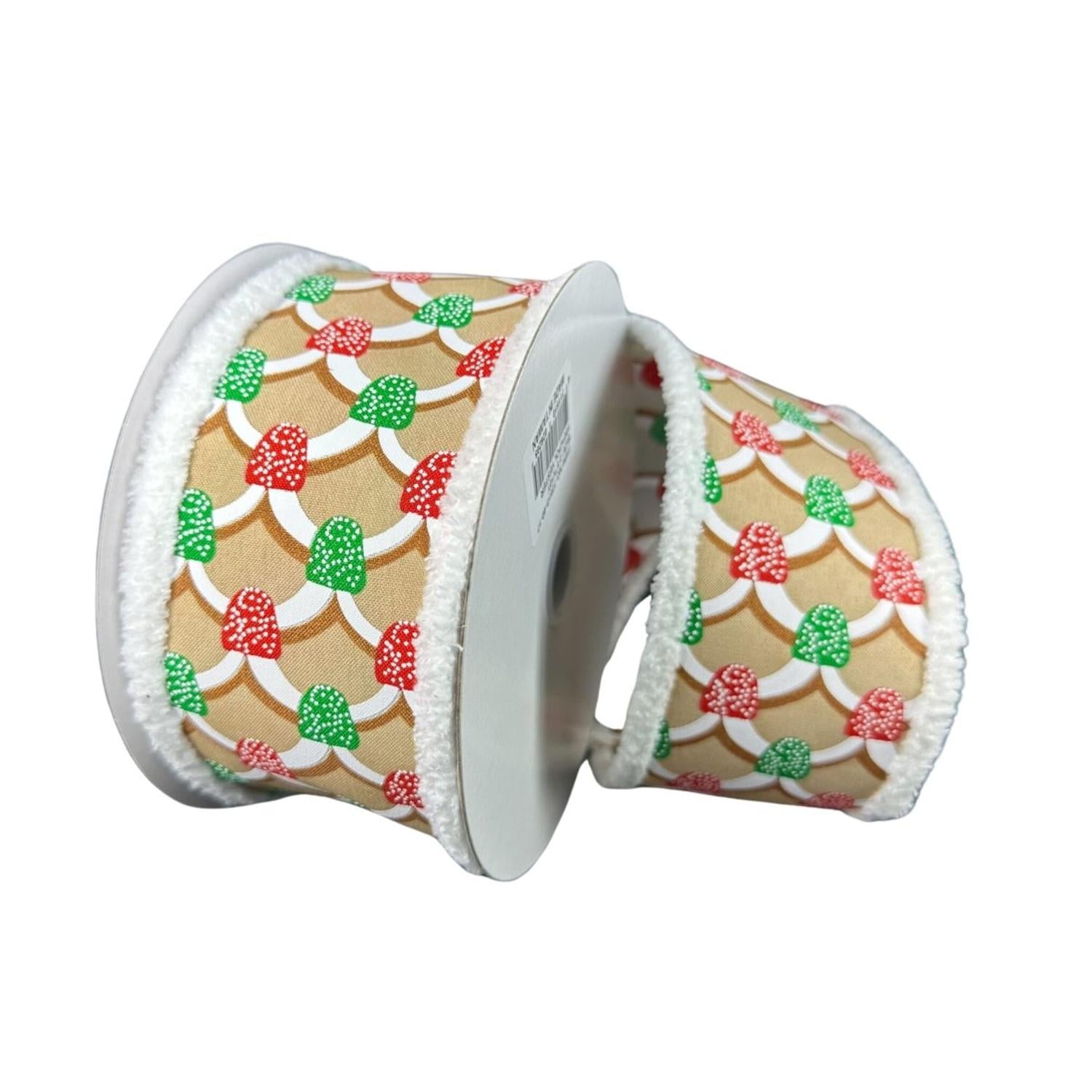 Shop For 2.5" Gumdrop Gingerbread Roof Drift Ribbon: Red/Green (10 Yards)