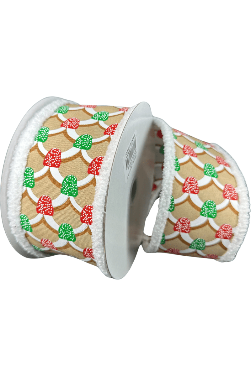 Shop For 2.5" Gumdrop Gingerbread Roof Drift Ribbon: Red/Green (10 Yards)