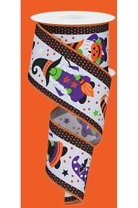 Shop For 2.5" Halloween Gnome Polka Dot Ribbon: White (10 Yards) at Michelle's aDOORable Creations