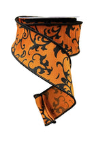 Shop For 2.5" Halloween Scroll Ribbon: Orange & Black (10 Yards)