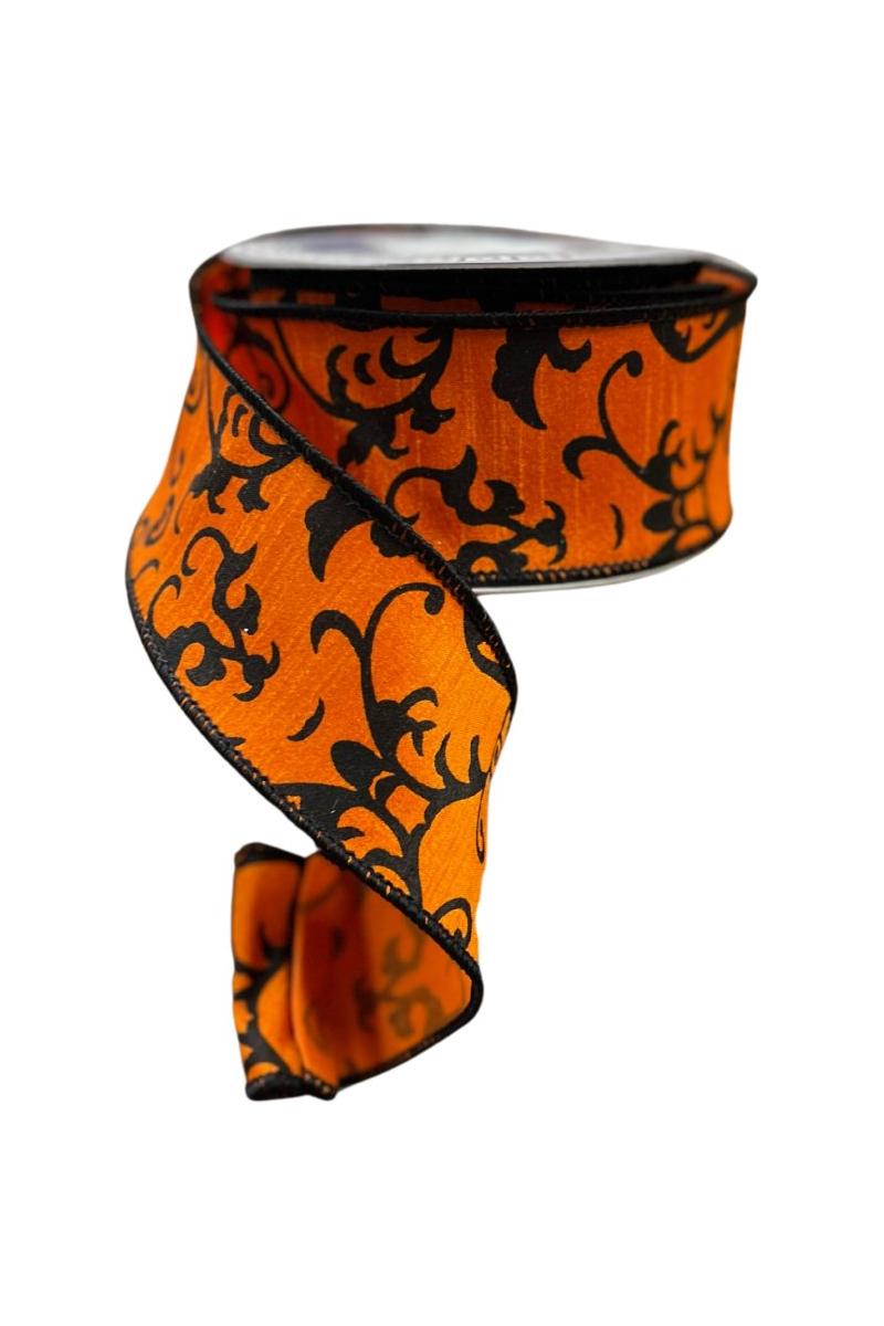 Shop For 2.5" Halloween Scroll Ribbon: Orange & Black (10 Yards)