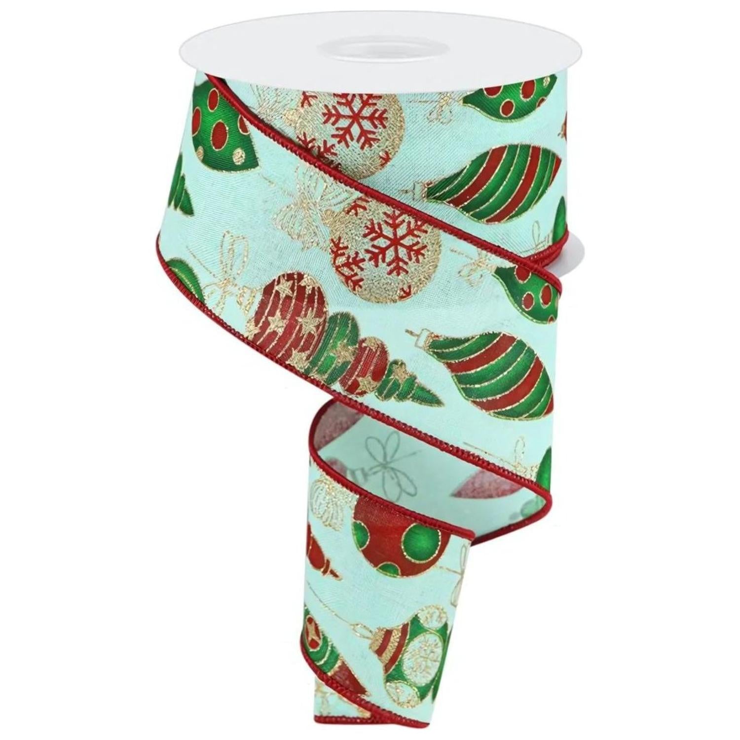 2.5" Hanging Christmas Ornament Ribbon: Mint Green (10 Yards)