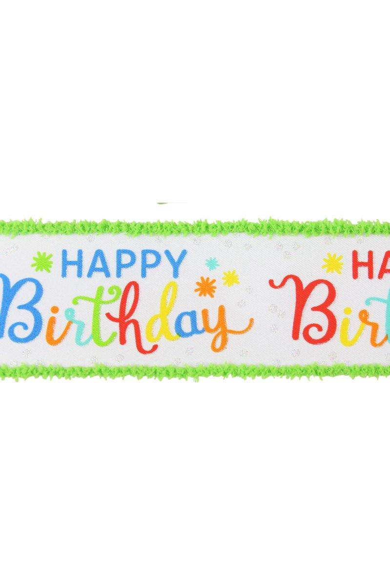 Shop For 2.5" Happy Birthday Script Ribbon: Primary Colors