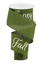 Shop For 2.5" Happy Fall Yall Ribbon: Moss Green (10 Yards)