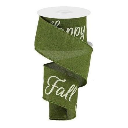 Shop For 2.5" Happy Fall Yall Ribbon: Moss Green (10 Yards)