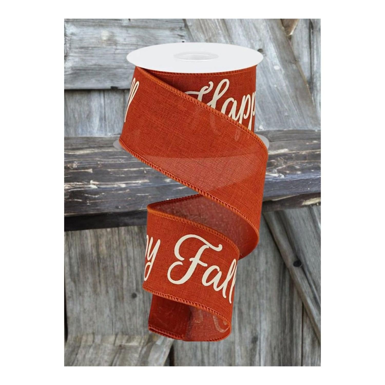 2.5" Happy Fall Yall Ribbon: Rust (10 Yards)