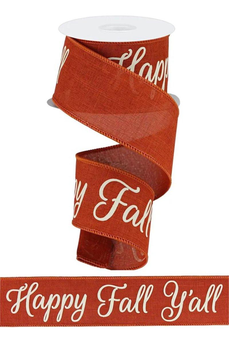 Shop For 2.5" Happy Fall Yall Ribbon: Rust (10 Yards)