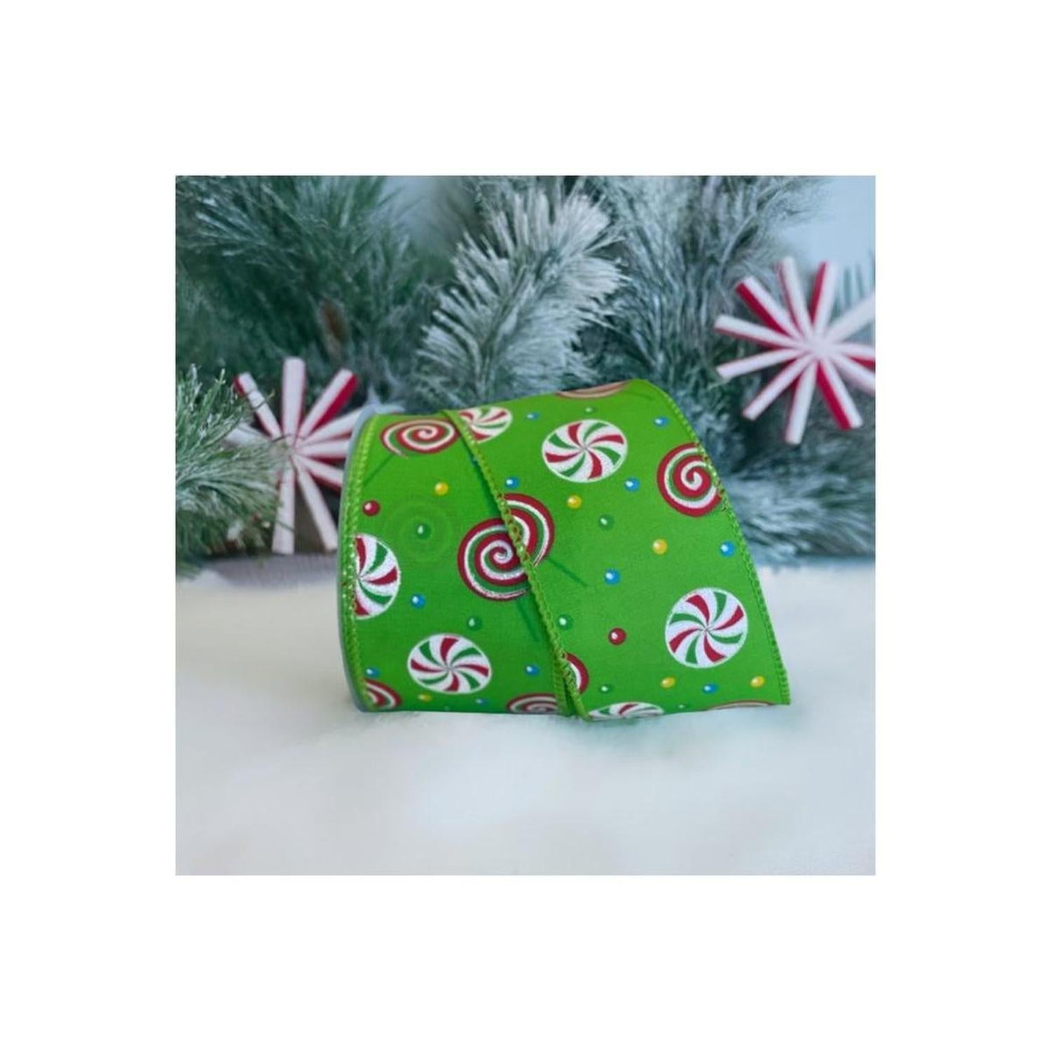 Shop For 2.5" Hard Candy Ribbon: Green (10 Yards) at Michelle's aDOORable Creations