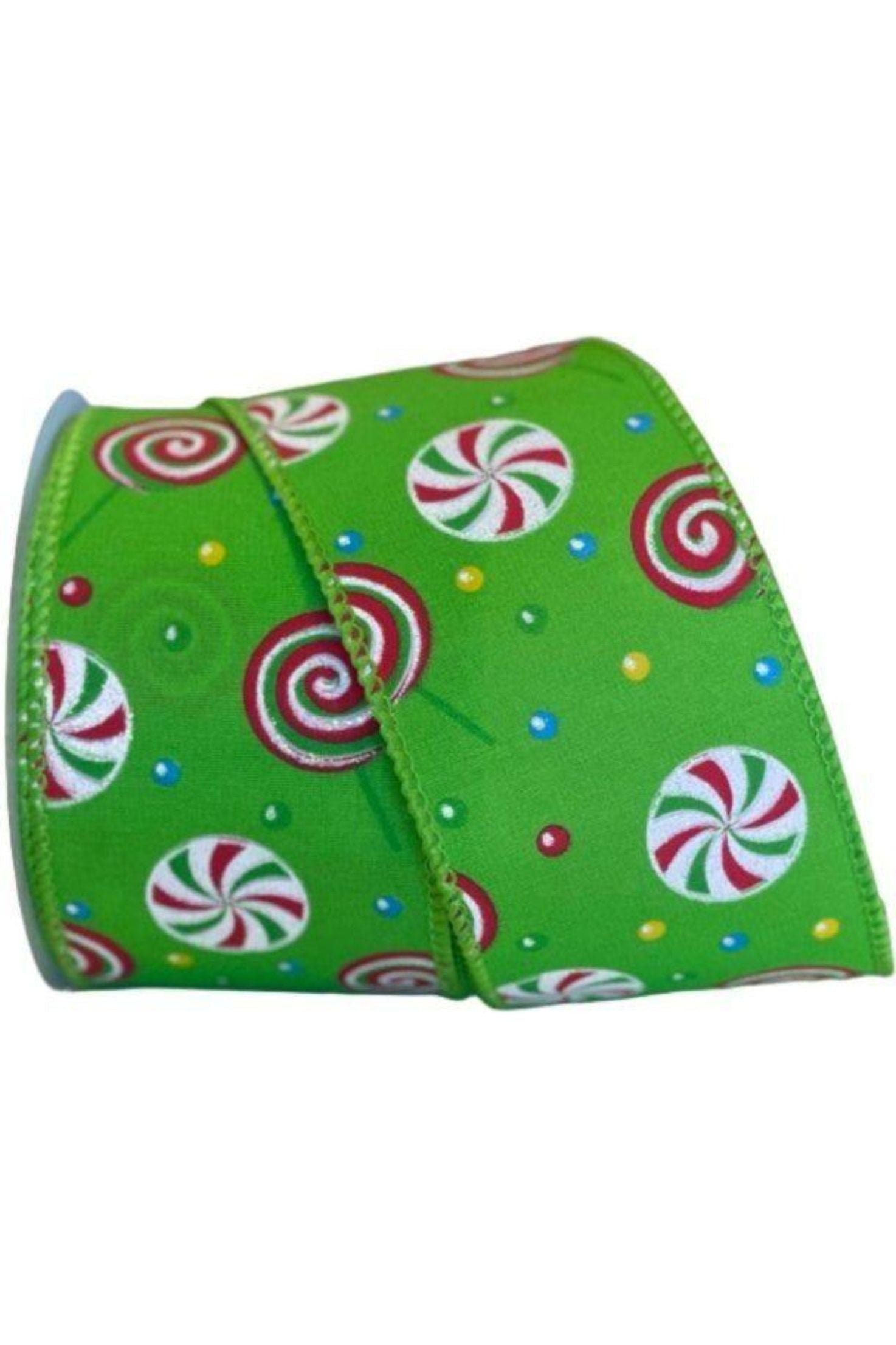 Shop For 2.5" Hard Candy Ribbon: Green (10 Yards) at Michelle's aDOORable Creations