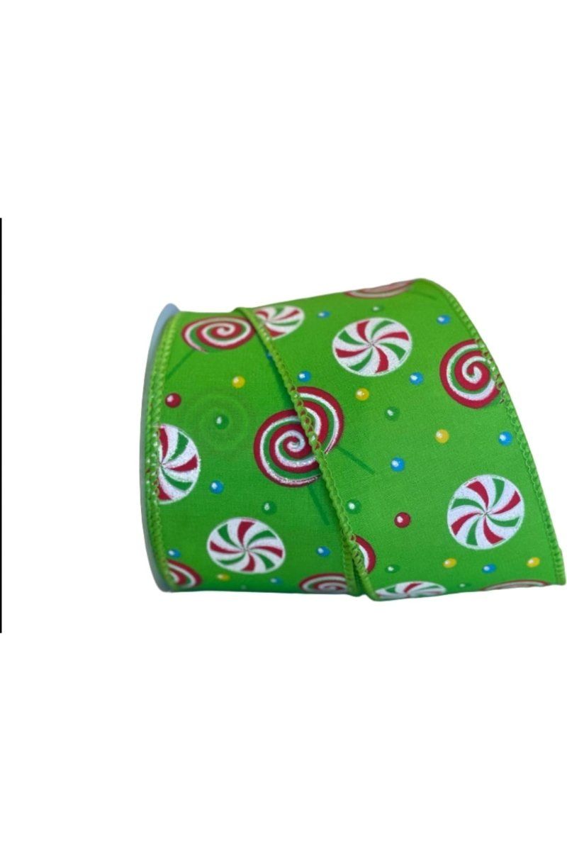 Shop For 2.5" Hard Candy Ribbon: Green (10 Yards) at Michelle's aDOORable Creations